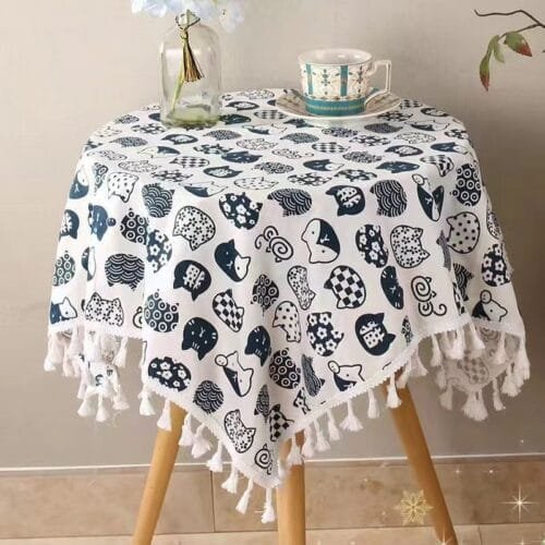 ins桌布布艺棉麻格子桌布