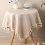 ins桌布布艺棉麻格子桌布