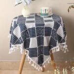 ins桌布布艺棉麻格子桌布