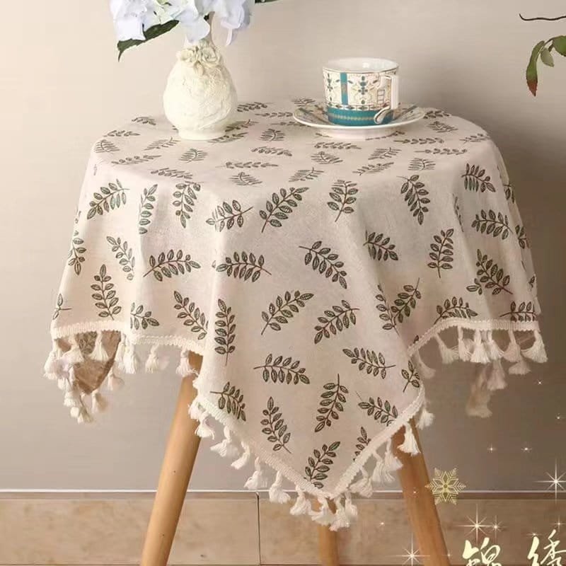 ins桌布布艺棉麻格子桌布