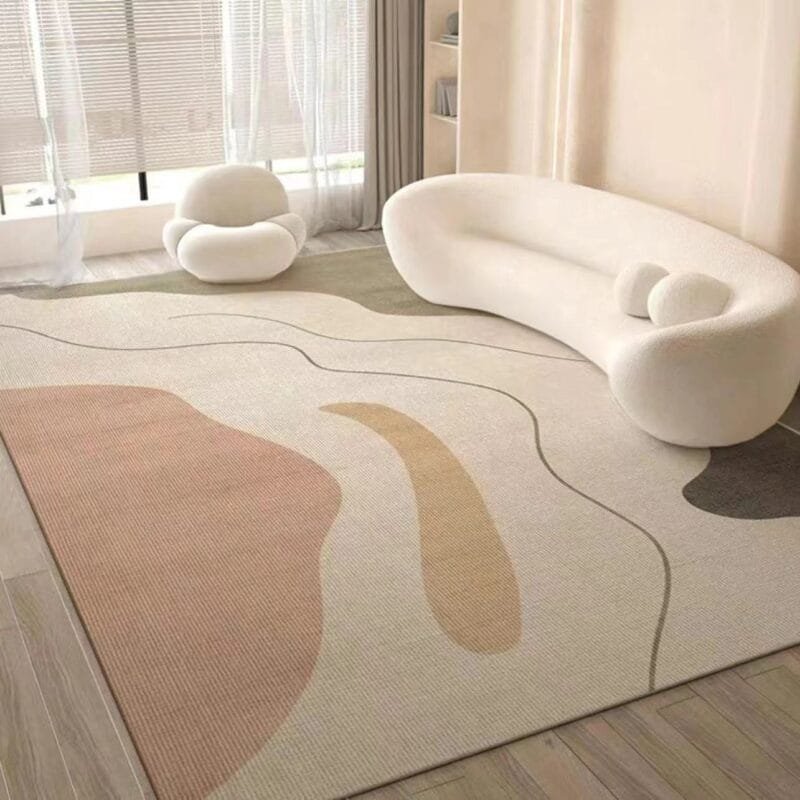 奶油风茶几毯沙发地垫