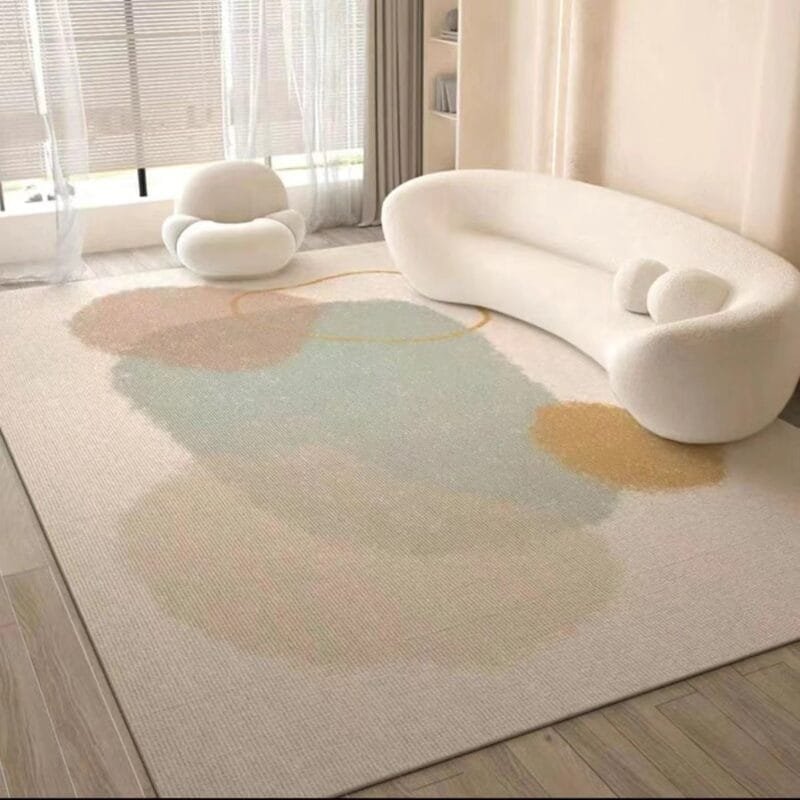 奶油风茶几毯沙发地垫