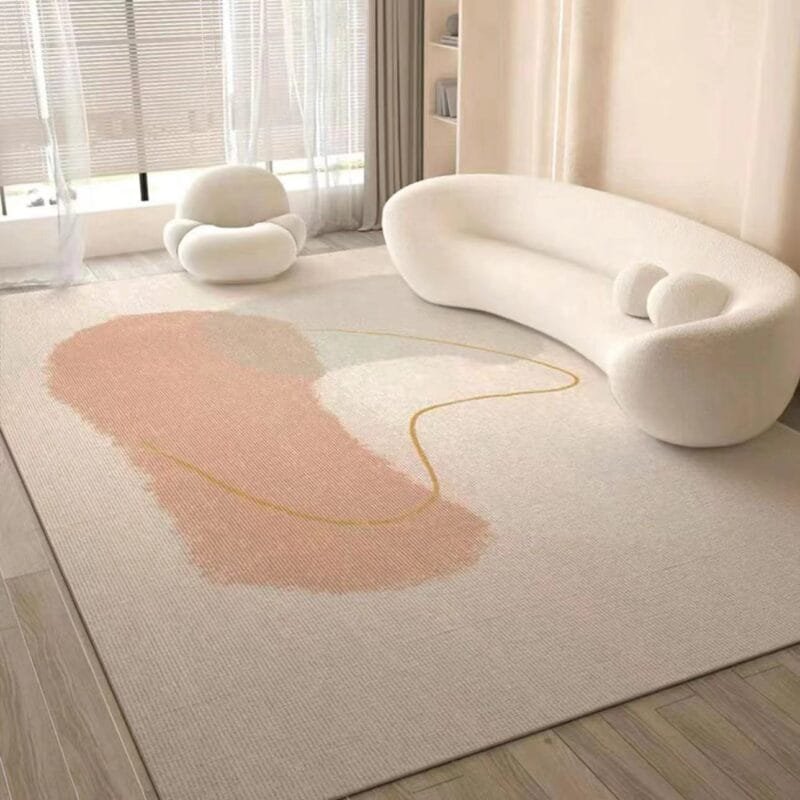 奶油风茶几毯沙发地垫