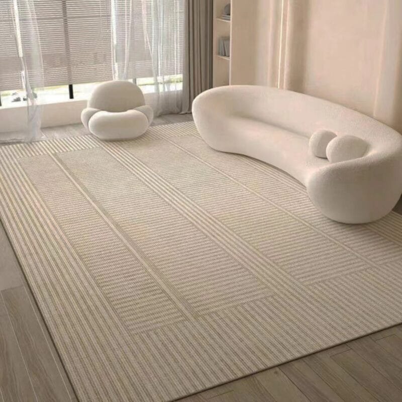 奶油风茶几毯沙发地垫