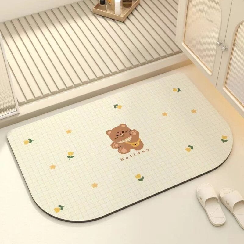 奶油款硅藻泥软垫卫生间防滑垫